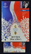 2000 Champions League match programme Real Madrid v Valencia in Paris, complete with match