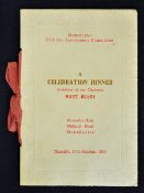 1957 Celebration Dinner Menu in honour of Matt Busby the Chairman of Manchester Catholic Sportsman's