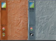 1995 Rugby World Cup England quarter and semi-finals rugby programmes - v Australia and New