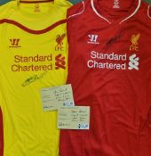 2015 Steven Gerrard Signed Liverpool Football Shirts home shirt, short sleeve, size XL, replica,
