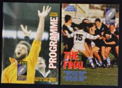 2x 1987 Inaugural Rugby World Cup Tournament programmes to include 