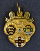1961/62 Rugby League Challenge Cup 9ct gold and enamel winners medal - Engraved on the reverse 