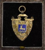 Early 1890 silver and gilt Rugby/FC medal - hallmarked Birmingham 1890 the obverse embossed with