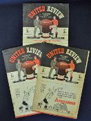 1947/1948 Manchester United home football programmes v Derby County, Sunderland, Preston North