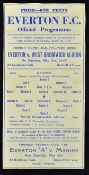 War time 1941/1942 Everton v West Bromwich Albion Football League war cup football programme dated 2