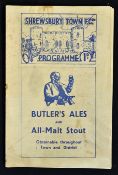 1938 Welsh Cup Final Shrewsbury Town v Swansea Town football programme date 7 Sept staple bleed,