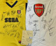 Arsenal Double Winning Season Multi-Signed Football Shirts featuring players such as Adams,
