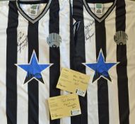 Paul Gascoigne and Alan Shearer Signed Newcastle Football Shirts Retro replica, short sleeve shirts,