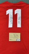 Ryan Giggs Signed Wales Football Shirt signed to the reverse, replica cotton short sleeve shirt,