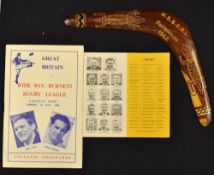 Rare 1962 Great Britain v Wide Bay -Burnett rugby league programme, official itinerary and