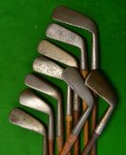 9x Assorted SMF Irons to include a Forgan POWF lofting iron, a Tom Harrower of Carnoustie mid-