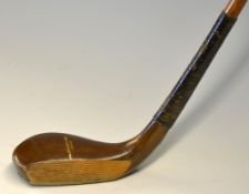 Fine Auchterlonie handmade scare neck dark stained dogwood mallet head putter with traditional heavy
