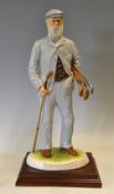 Tom Morris -Wellswood Ceramics bone china figure of Old Tom Morris holding 5x various period