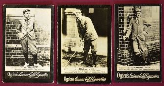 3x Ogden's Guinea Gold real photograph golf cards to incl the Royal Liverpool G.C. triumvirate