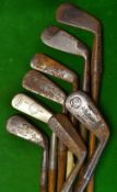 8x Various Irons to incl' 2 x Jiggers one by Rangefinder and a Sammy, a Tom Stewart mashie, a