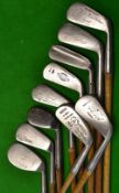 10x Various Irons including a large head niblick by Vickers Sheffield, a Fred Stephens patent