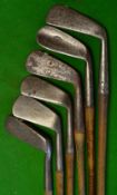 6x R Forgan St Andrews golf clubs - 5x smf clubs to incl long iron, mid iron, mashie, thick topped