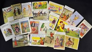 28x various comic/saucy golfing postcards from the 1930/60's - together with a further 26 various