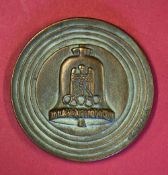 1936 Berlin Olympic Games Participation Medal a cast Bronze Medal by Otto. Placzek, the obverse