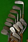 Collection of 14x Spalding Kro-flite Clubs to include a selection of irons that the Hickory player