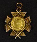 1901 Golfing Union of Ireland 15ct gold medal - engraved on the reverse 