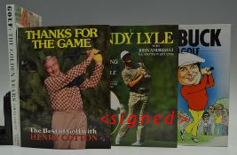 Modern Golf Books signed by Henry Cotton, Sandy Lyle and Jimmy Tarbuck to include 