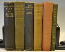 Early Golf Cornerstone Instruction Books by Braid, Vardon, Taylor, Duncan et al (6) to incl James