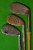 2x good James Braid Walton Heath niblicks and one other incl James Braid signature and an oval