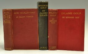 Early Golf Instruction books by Open Golf Champions James Braid, Edward Ray, and Harry Vardon to