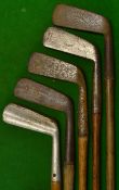 5x Assorted Putters in varying conditions to include a wry neck by Gibson and one by Anderson,