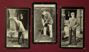 3x F&J Smith's Golf cigarette cards c.1902 - blue backed real photographs to incl Tom Morris, John