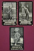 3x Ogden's Cigarette Cards real photograph golf cards to incl John Ball (Hoylake), H.H Hilton (