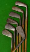 7x Various Irons to include a Musselback jigger, a round back Sammy showing the bow line knot, an