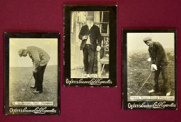 3x Ogden's Guinea Gold real photograph golf cards of Open Golf Champions to incl Tom Morris, W