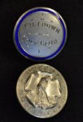 2x interesting silver and enamel Golf Club membership buttons c.1915/20's to incl Piltdown and