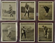 Full set of W.A & W.C. Churchman's 'Famous Golfers' Cigarette Cards - issued in 1927 large format,