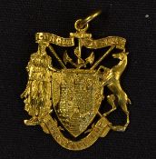 1938 Coronation Challenge Cup 9ct gold golf medal - engraved on the reverse 