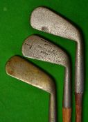 3x Various Irons including an Anderson of Anstruther general iron, a c.1890 cleek, and Tom Stewart