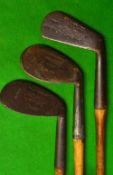 3x Juvenile Irons to include 2x Niblicks one stamped Harry Holmes Carnoustie, t/w a juvenile mashie
