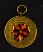 1927 Formby Golf Club 18ct gold and enamel golf medal engraved on the reverse 