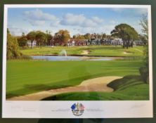 2001 Ryder Cup Golf signed colour print by Graeme Baxter - artist proof of the 18th Green at The