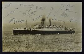 1928 England Cricket team Tour to Australia Signed Photograph depicting the Orient Line 'Otranto'
