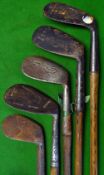 5x Various Irons to incl' 4x Niblicks by Anderson, Benetfink , and a Tom Stewart mashie niblick (L