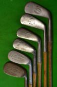6x assorted irons to incl 3x Tom Stewarts a lofter and 2x no.2 irons, Cochrane mashie, St Andrews