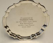 Ryder Cup silver card tray - Ken Bousfield silver card tray engraved 