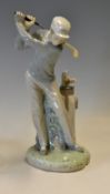 Fine Lladro handmade bone china golfing figure c. 1972 - overall 9.5