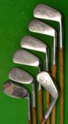 Fine set of J. Carstairs The Links Leven Fife Irons (7) - immaculate, matching, polished stainless
