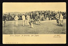 Early St Andrews golfing postcard showing Archie Simpson, A Kirkcaldy, Ben Sayers, and A Herd