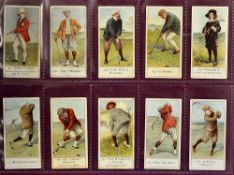 10x various original Cope's Golfers cigarette cards c.1900 - to incl nos 6, 7, 15, 16, 17, 19, 29,
