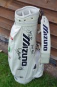 1987 Bells Scottish Open Golf Championship Signed Mizuno leather golf bag - played at Gleneagles and